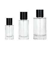 Flacon de parfum transparent en verre avec pompe doseuse, vide, design haut de gamme personnalisé, sérigraphie, dorure/argenture