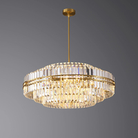 Lustre rectangulaire moderne de luxe en cristal doré pour villa, salle à manger ou salon, ou bar, suspension lumineuse