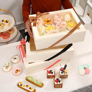 Trắng <span class=keywords><strong>cupcake</strong></span> Hộp 2/4/6/12 <span class=keywords><strong>cupcake</strong></span> Đóng gói hộp nhỏ tráng miệng Muffin cốc Đóng gói hộp - Product Image 2