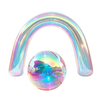 Ensemble de boules miroir irisées et d'arche de boules miroir, arche de mariage gonflable géante pour la décoration de fond d'événements et de fêtes de mariage
