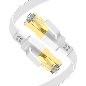 Cable Ethernet Cat 8 Blanco Plano, Cable de Conexión RJ45, Cobre Trenzado de 8 Conductores, Cable de Red LAN de Alta Velocidad para Interiores, Hogar y Oficina - Product Image 3