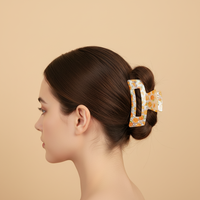 Pince à cheveux en acrylique pour femme, motif orange et fraise, accessoires de fête, personnalisable avec tous les motifs, 9 cm, haute qualité, jolie pince à cheveux en forme de fruits