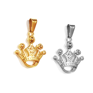 Venta al por mayor joyería <span class=keywords><strong>de</strong></span> acero inoxidable Jesús crucifijo Cruz colgante <span class=keywords><strong>reina</strong></span> princesa corona colgante mar rey Tridente plateado 18K oro caliente - Product Image 2