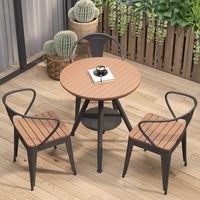 Ensemble de table en bois en plastique anti-corrosion pour extérieur pour café balcon de loisirs en plein air