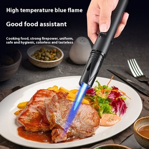 Trendy Portable Metal Lighter Personalized Long Straight Windproof Design for Outdoor Cigar Baking Welding <b>Spray</b> Gun Giveaways - Product Image 4