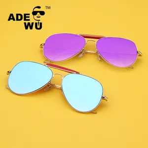 ADE WU STY2356 패션 파일럿 선글라스 여성용 대형 선글라스 여성용 멋진 거울 빈티지 레이디 그라디언트 쉐이드 UV400