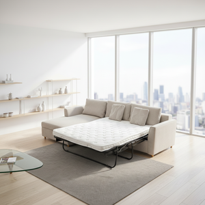 <span class=keywords><strong>Sofá</strong></span> <span class=keywords><strong>Cama</strong></span> en Forma de L Plegable de Tela Nórdica, Multifuncional con Almacenamiento para Dormitorio Moderno, para Hoteles y Apartamentos - Product Image 3