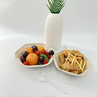 Bol à salade de bagasse de canne à sucre hexagone de grande capacité biodégradable compostable jetable au micro-ondes