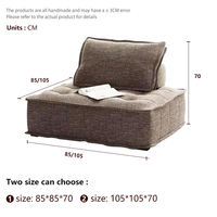 Sofá Modular Moderno Comprimido, Módulo de Asiento sin Brazos, Sillón Acolchado sin Marco Totalmente de Espuma, Muebles de Sala de Estar OEM