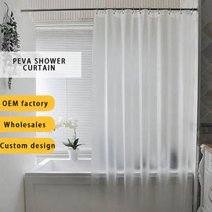 Cortina de Ducha de Plástico Impermeable No Tóxica de PEVA, Diseño Regular, Juego de Cortinas de Ducha para Baño, Bao Cortine con Protección Antioxidante - Product Image 1