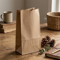Sac en papier kraft biodégradable écologique personnalisé pour la livraison de repas rapides à emporter, emballage pour restaurant, sac à emporter