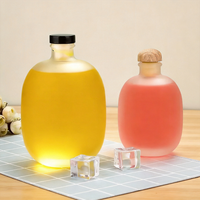 Bouteilles en verre transparentes givrées de 125 ml, 250 ml, 500 ml pour brandy, tequila, whisky, boissons énergisantes avec bouchons