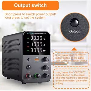 แหล่งจ่ายไฟฟ้ากระแสตรงแบบตั้งโปรแกรมได้ WANPTEK 30V 5A 150W พร้อมพอร์ต USB ชาร์จเร็ว - Product Image 4