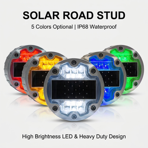 Luz LED Recargable Empotrada para Carreteras, <span class=keywords><strong>de</strong></span> Plástico Blanco, con Energía Solar, IP68, Bajo Mantenimiento, 143 mm - Product Image 1