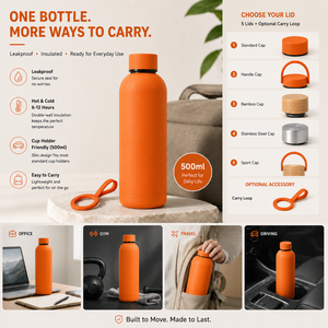Custom 500ml Stainless Steel Water Bottle Double Wall Vacuum Insulated Matte Rubber Paint Bottle With Logo For Corporate Gifts