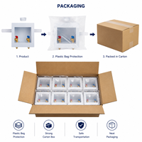 Boîte de sortie pour lave-linge OEM de haute qualité avec robinets à bille 3/4 pouce MHT, boîte de sortie pour machine à laver installée