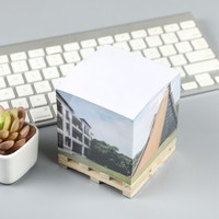 Bloc-notes autocollant personnalisé avec logo, format sur mesure, bloc de papier adhésif, bloc-notes avec palette en bois – Vente chaude