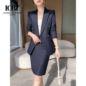 Costume professionnel haut de gamme pour femme, idéal pour le bureau, nouvelle collection printemps-automne, coupe classique, respirant, anti-plis, pour fonctionnaires - Product Image 2