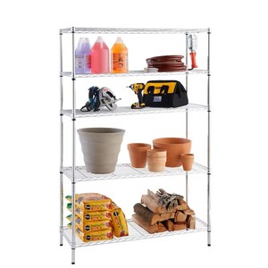 Étagère utilitaire en métal chromé à 5 niveaux, 47,7 po de largeur x 18 po de profondeur x 72 po de hauteur - Product Image 6