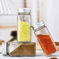 Bocal en verre carré de 100ml pour assaisonnement épices sel 40mm large bouche facile verseur bocal de stockage en verre