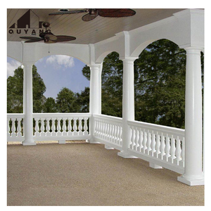 QUYANG Home Hotel Decorativo Diseño moderno Piedra natural blanca Barandilla de barandilla romana Barandilla de balcón de mármol al aire libre - Product Image 6