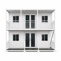 Casa Contenedor Prefabricada de Dos Pisos Personalizada, Apartamento Modular con Balcón para Hotel, Dormitorio y Edificio de Oficinas