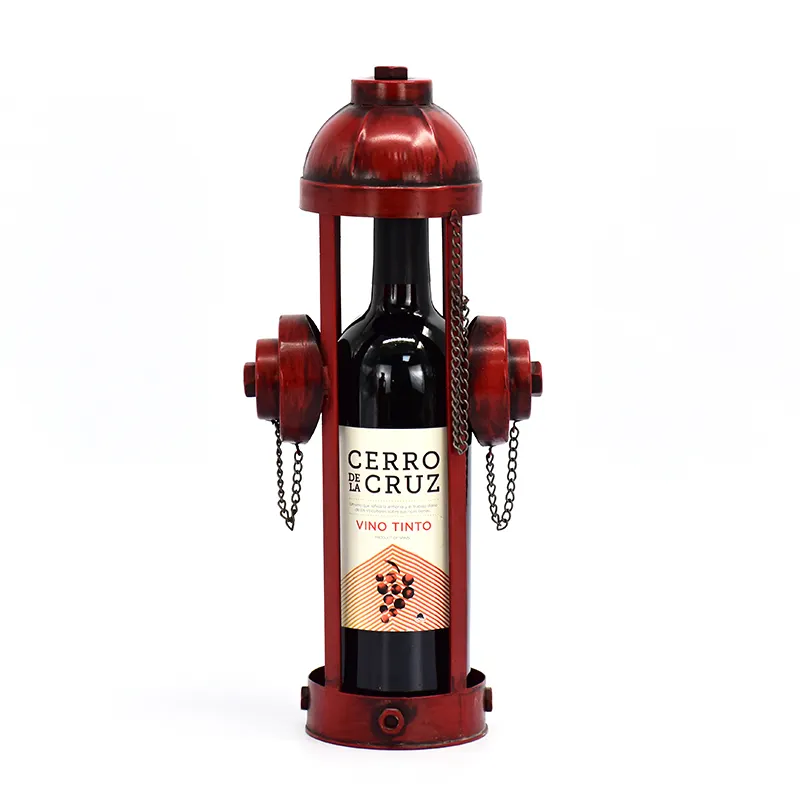 Antique Fire Hydrant unique design home bar decorative Metal Single Wine Bottle Holder