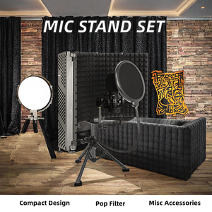Soporte para Micrófono con Pantalla de Aislamiento, Accesorios para Micrófonos de Grabación, Equipo de Voz en Off, Apto para Micrófonos de Condensador - Product Image 3