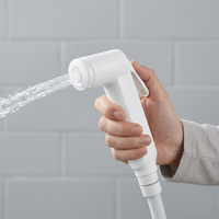 Metalique 210052-W Putih Desain Ergonomis Portabel ABS Pistol Semprot Tekanan Tinggi Genggam untuk Toilet Bidet Kamar Mandi Keran Kesehatan