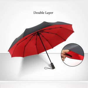 Black and Red Double Automatic Folding <b>Umbrella</b> Female Male 12 Bone Luxury Large Business Car <b>Umbrellas</b> - Product Image 4