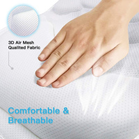 Coussin de bain CF blanc en maille 3D respirante avec soutien profilé pour la tête, le cou et les épaules, huit ventouses, séchage rapide et crochet de suspension