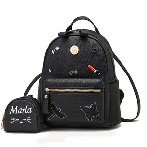 marie mini mochila Suppliers-Mochila multifunción de color puro para mujer, mini bolso de pu