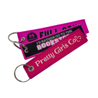 Porte-clés personnalisés en gros avec logo brodé, porte-clés en tissu tissé, étiquette de marque tissée, porte-clés brodé
