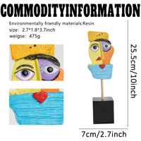 Figurine Abstraite en Résine Visage d'Artiste Picasso, Statue d'Art Créative pour la Maison, le Bureau, la Table, Ornement Artistique Décoratif Artisanat