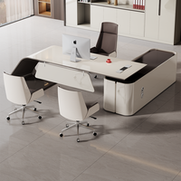 Bureau de direction modulaire en MDF facile à assembler, ensemble de table et de chaise de bureau, bureau de direction moderne de luxe, mobilier de bureau sain