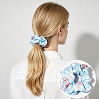 Élastiques à cheveux personnalisés en satin effet soie 13 cm, impression numérique couleurs mélangées, avec logo personnalisé pour événements promotionnels et usage quotidien