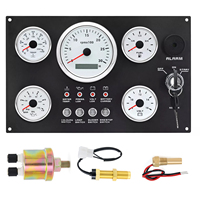HEMU-BELLA Tableau de bord marin universel 5 jauges 12V/24V étanche IP67 pour yacht, camping-car, bateau