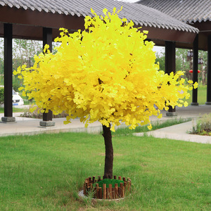 Árbol de <span class=keywords><strong>Ginkgo</strong></span> Artificial de Seda, Árbol de los Deseos, Decoración para Jardín Exterior, Hotel, Escenario, Boda, Decoración de Plantas Verdes - Product Image 2