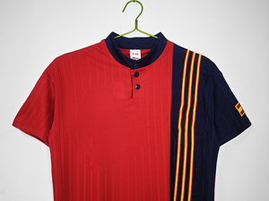 Camiseta de Local de la Eurocopa '96, Rayas Rojas y Amarillas, Estampado de Raúl, 100% Poliéster, Secado Rápido, Bajo MOQ, Pedido al por Mayor, Fuente Directa de Fábrica, Iberia - Product Image 5