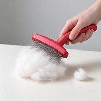 Brosse à poils métalliques pour animaux de compagnie, peigne lissant pour chiens et chats de petite taille, poils courts à moyens, usage quotidien