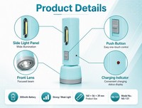 Senter Mini Saku ABS Isi Ulang dengan Lampu LED Multifungsi yang Kuat untuk Penggunaan Berkemah, Berperingkat IP20