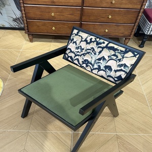 Nordic Modern Upholstered Living Room <b>Chair</b> - Fabric <b>Cushioned</b> Wooden Frame Backrest <b>Chair</b> for Restaurant Hotel or Coffee Shop - Product Image 3