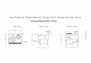 Einflammiger Gasherd mit Konkav-Wokpfanne Energiesparendes Gewerbliches Küchengerät - Product Image 4