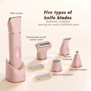 Depiladora Corporal y Facial 6 en 1, Portátil, con LED, USB, IPX7, Segura para la <span class=keywords><strong>Piel</strong></span> <span class=keywords><strong>Sensible</strong></span>, Maquinilla <span class=keywords><strong>de</strong></span> <span class=keywords><strong>Afeitar</strong></span> Eléctrica Profesional para Mujer - Product Image 4
