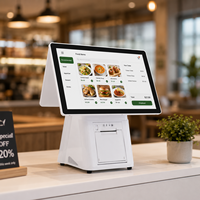 Système de point de vente tout-en-un Android 11 de 15,6 pouces avec imprimante intégrée de 80 mm pour restaurant, prix d'usine
