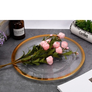 XiangJin 33cm Plastic Charger Plates Western Design Tableware Decorative For Party Event Use