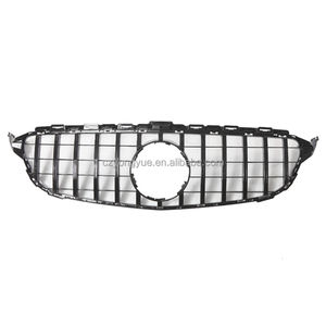 W205 GT griglia anteriore scheggia No <span class=keywords><strong>Logo</strong></span> tutto nero griglia anteriore <span class=keywords><strong>GTR</strong></span> per Mercedes Benz classe C W205 versione inferiore 2015 2016 2017 2018 - Product Image 2