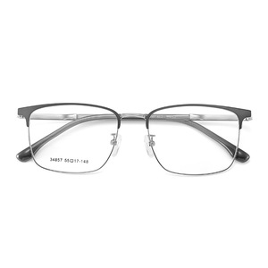 Montures de lunettes rectangulaires en alliage pour hommes Danyang 34857, monture complète, verres en résine anti-UV, style business décontracté - Product Image 1