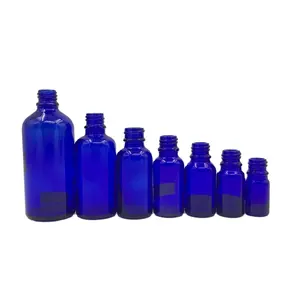 Kobalt Blauw 5 Ml 10 Ml 15 Ml 20 Ml 30 Ml 50 Ml 100 Ml Glazen Fles Essentiële Olie met Druppelaar