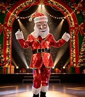 Costume de Père Noël Disco Miroir avec Lumières LED, Tenue de Mascotte pour Scène de Noël, Défilé Commercial, Fête, Événement, Danse Flamenco
